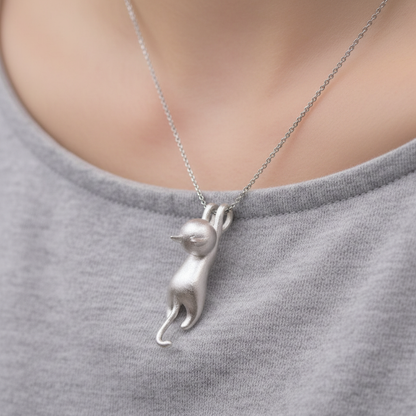 925 Sterling Silber Halskette - CatCharm 