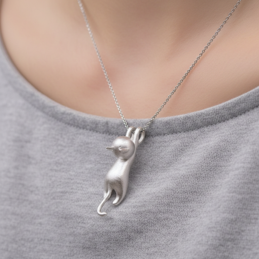 925 Sterling Silber Halskette - CatCharm 