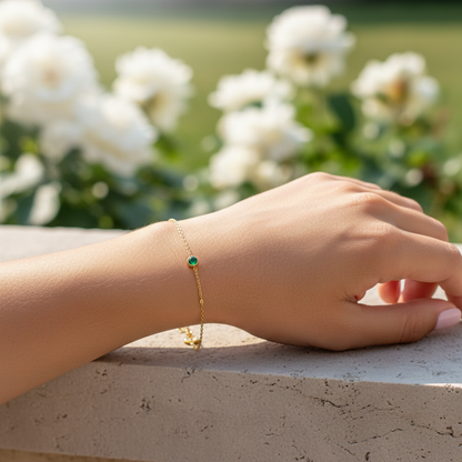 925 Sterling Silberarmband - GoldFlash 