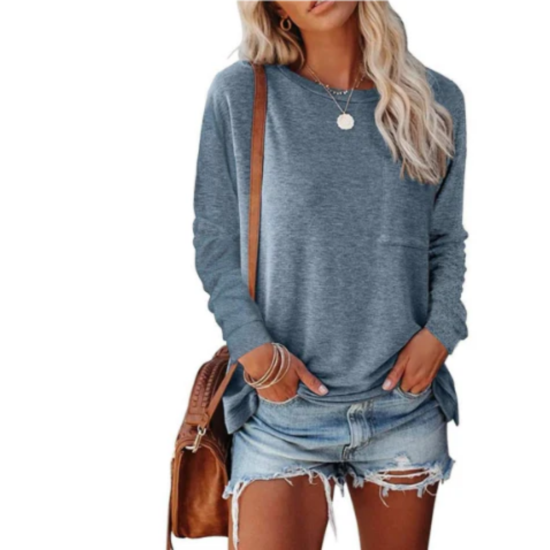 Damen Langarmshirt mit Rundhalsausschnitt – Jaxony