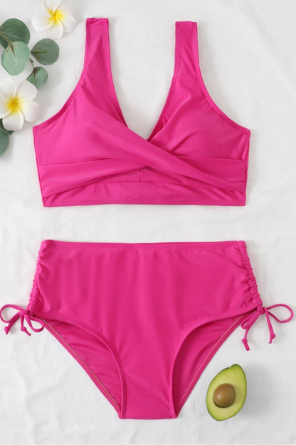 Bunter Bikini mit Kordelzug und gedrehtem Detail – Zaraï
