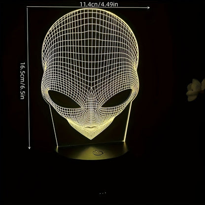 3D Alienkopf LED Tischlampe mit 7 Farben - Lunaris
