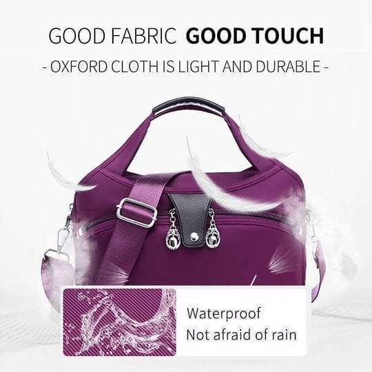 Lila Damenhandtasche aus Oxford-Stoff, wasserdicht, leicht und langlebig.