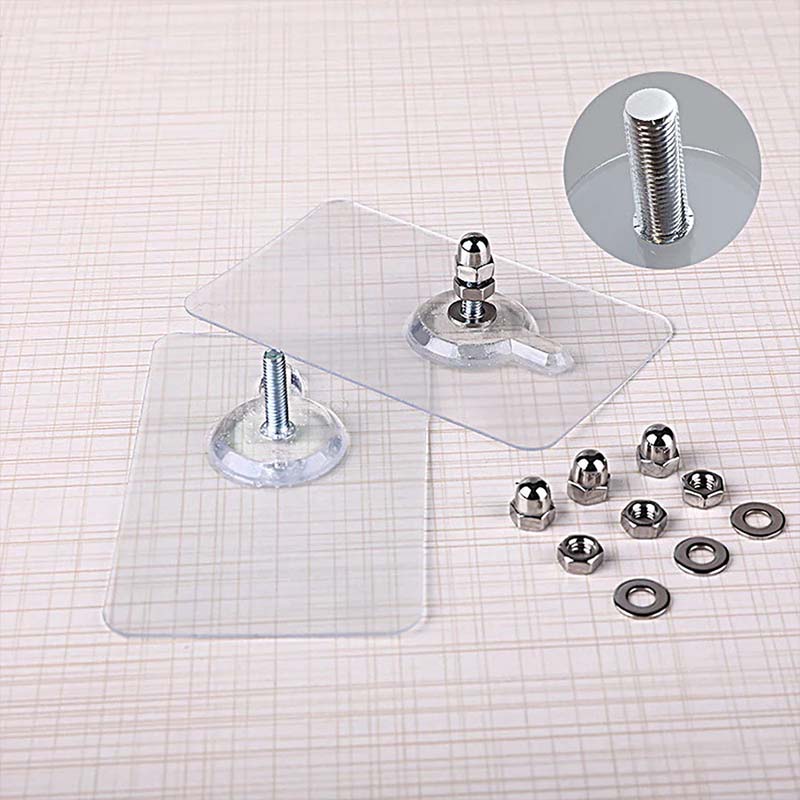 Kunststoff-Befestigungsset mit Schrauben und Muttern, transparent, für DIY-Projekte.