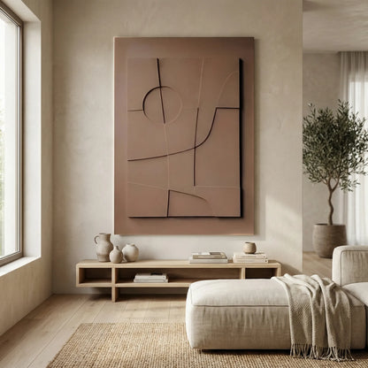 Abstract Wanddecor Met 3D-Lijneffect - Spatialbloom