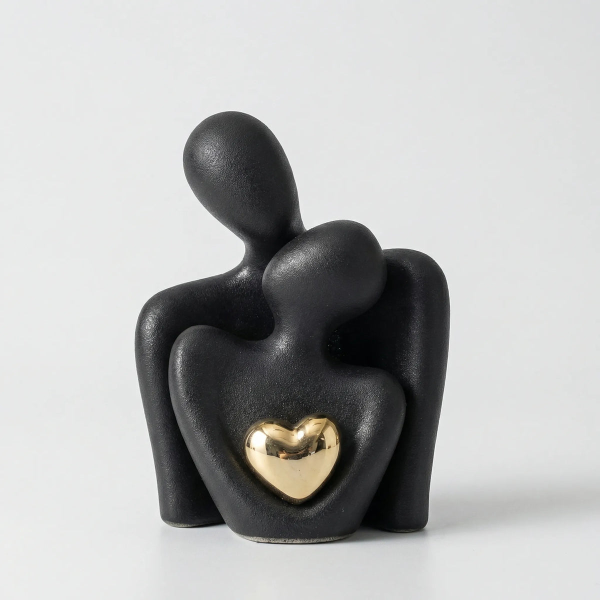 Abstracte Koppelfiguur Met Gouden Hart - Heartfello
