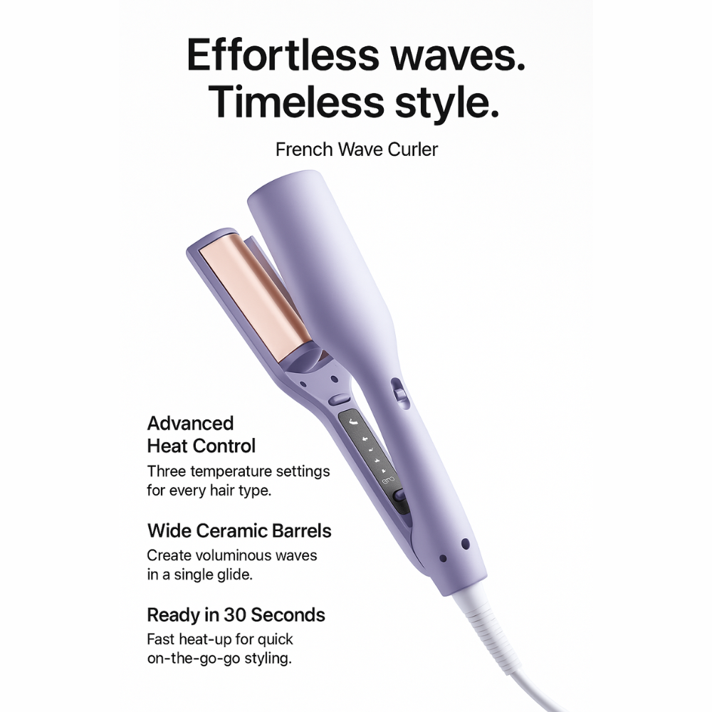 Ionic Ceramic Wave Curling Iron for French Waves with Fast Heat-Up 3