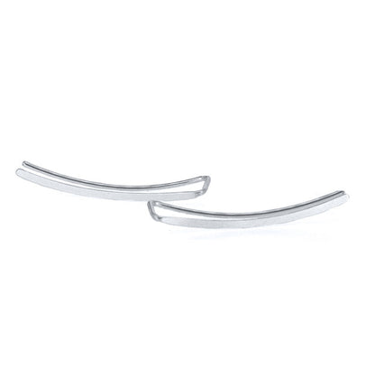 925er Silber Ohrringe, lange glatte Linie, minimalistisches Design, Damen Schmuck.