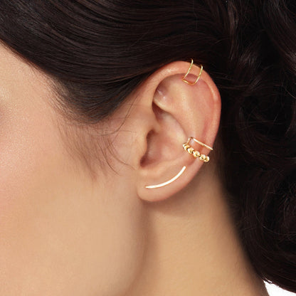 Ohrringe aus 925er Silber, lange glatte Linie, für Frauen, modisches Ohrpiercing.