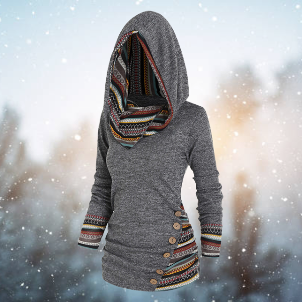 Tribale Hoodie mit Geometrischem Muster – Naïma