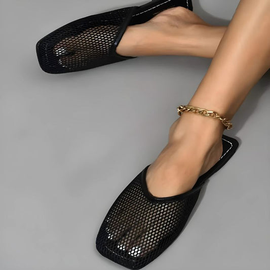 Damen Mesh-Pantoletten mit geschlossener Spitze – Odessa