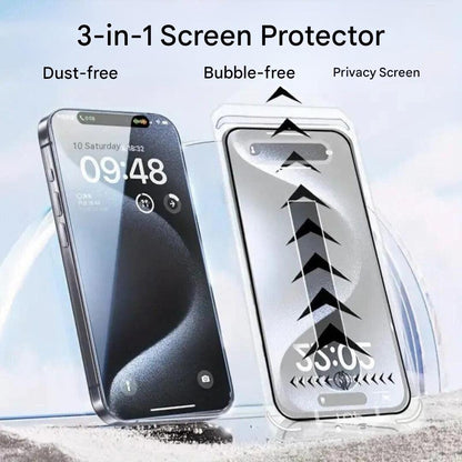 3-in-1 iPhone Bildschirmschutz - iShield Datenschutz
