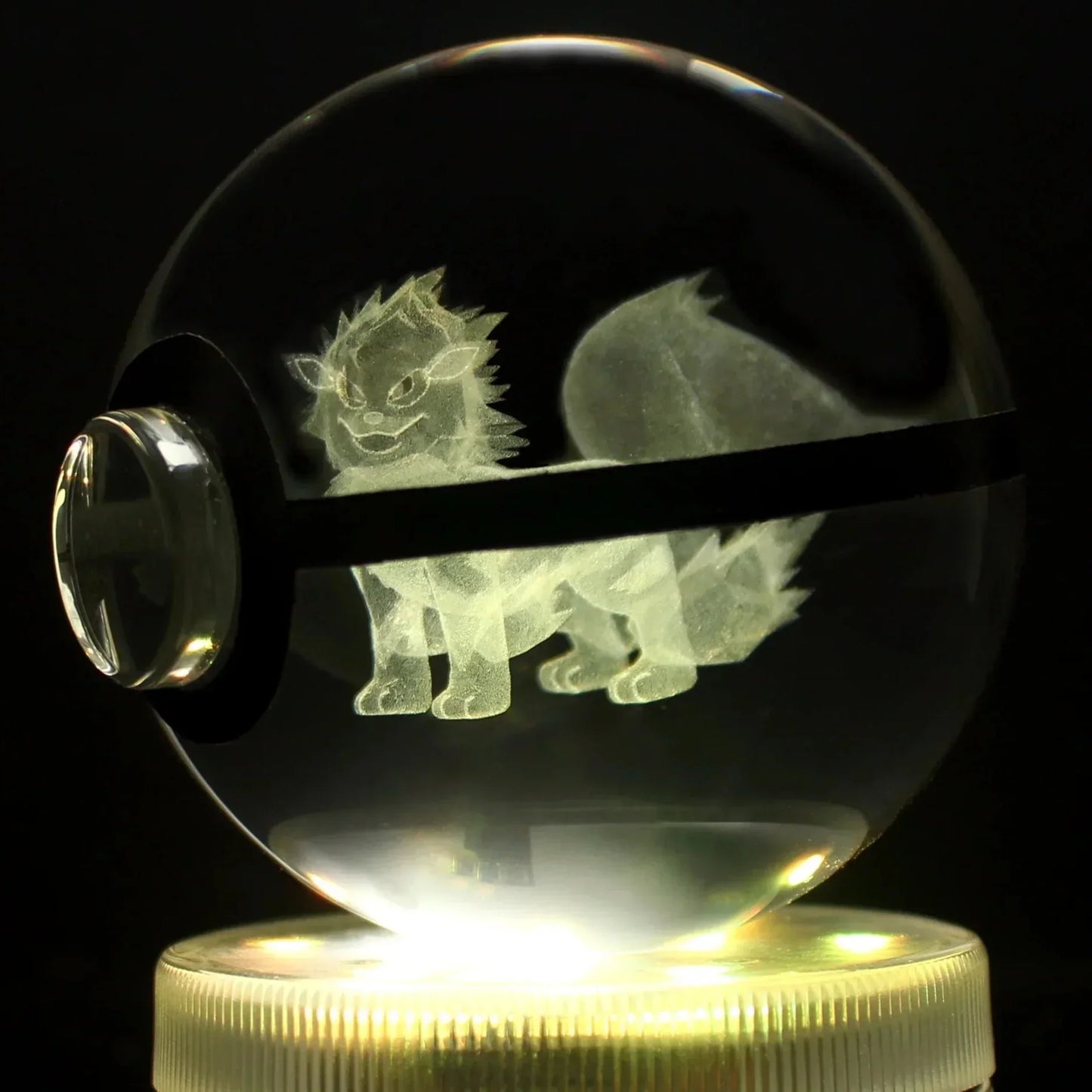AA OUTOF STOCK Kristall-Pokékugel mit LED-Standfuß – Interaktives Sammelspielzeug