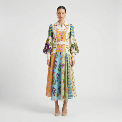 Ausgestelltes Midi-Kleid Mit Grafischem Allover-Print - Natasha