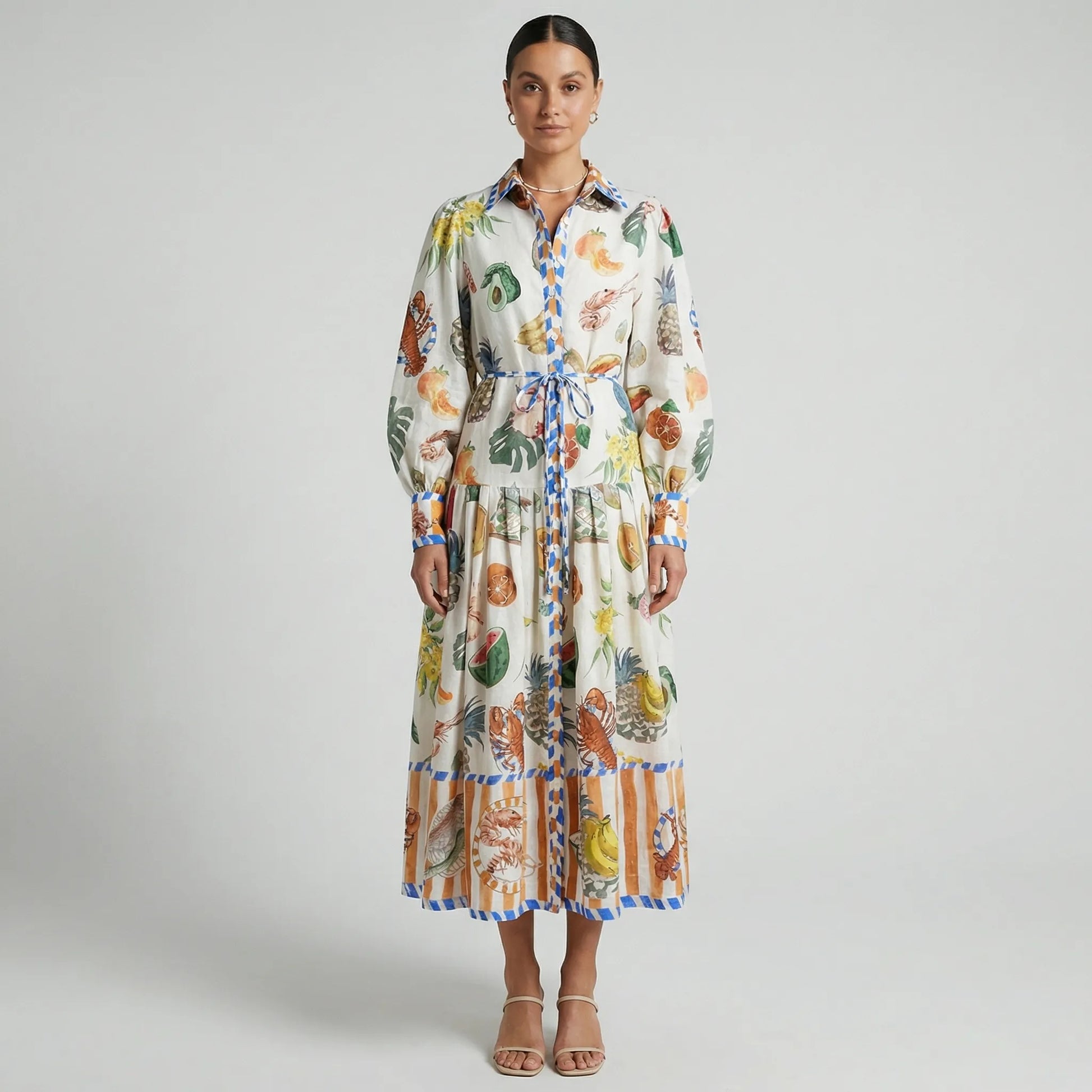Ausgestelltes Midi-Kleid Mit Grafischem Allover-Print - Natasha