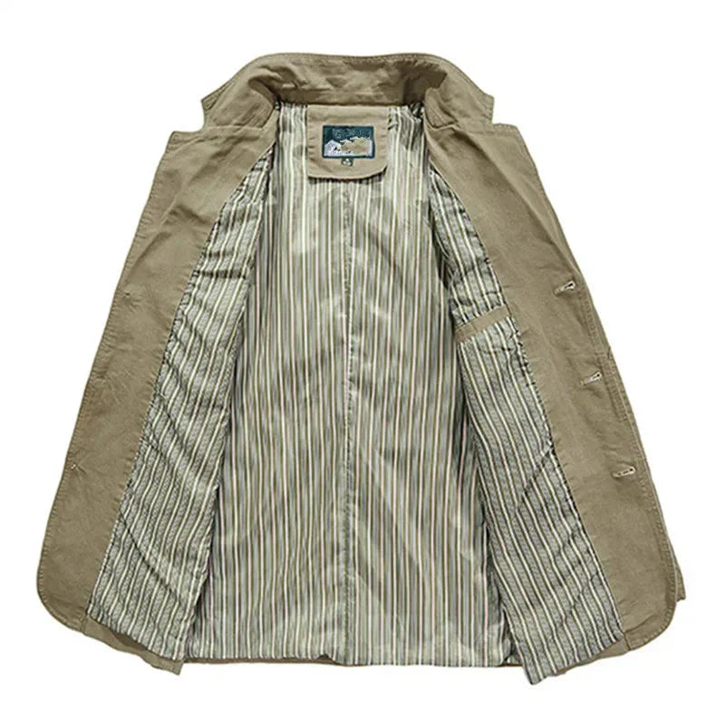Herren-Sommermantel im Vintage- und Militärstil – Viktor