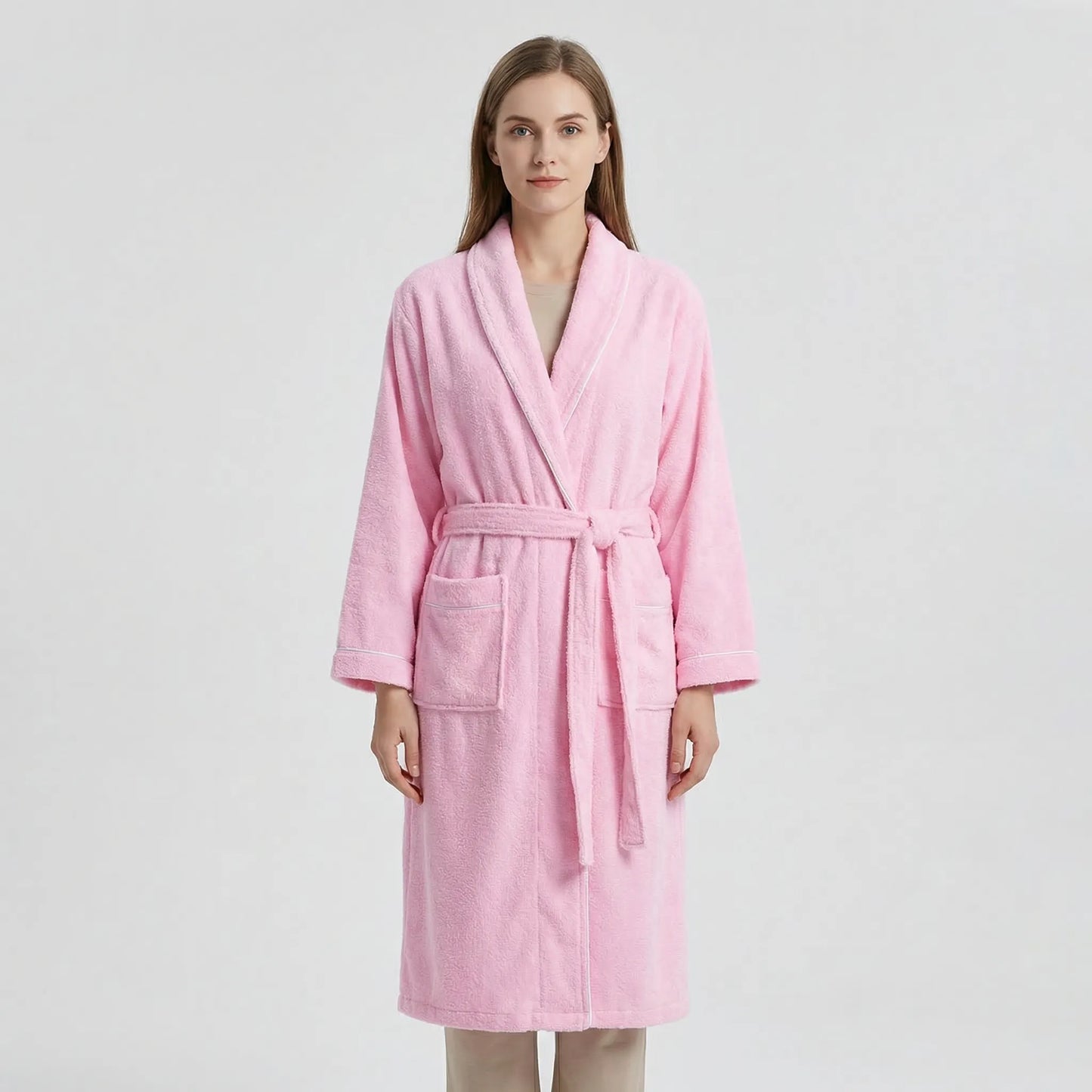 Belted Towelling Dressing Gown For Women - Charlene