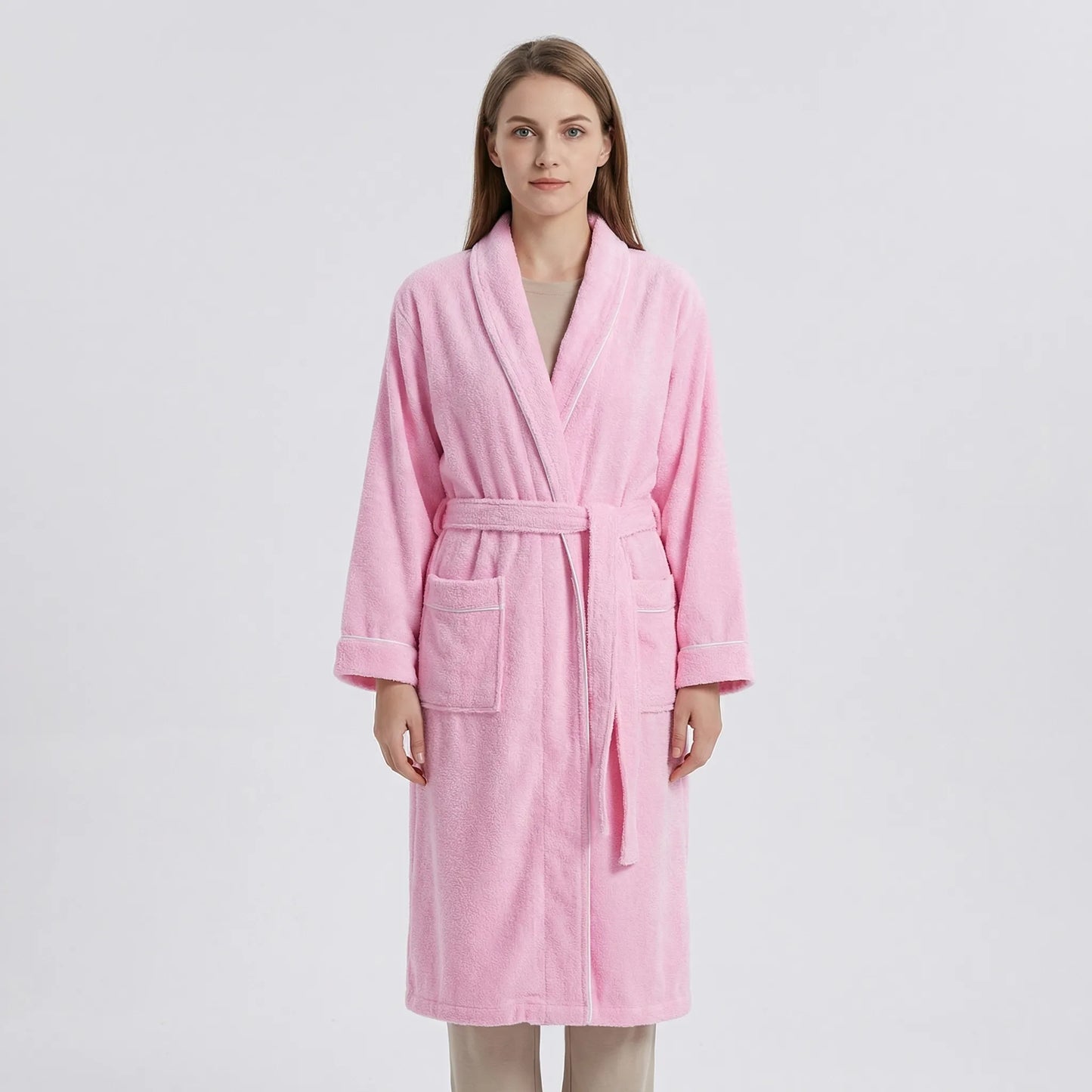 Belted Towelling Dressing Gown For Women - Charlene