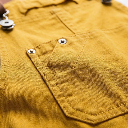 Bib-Front Dungarees With Chest Pocket - Amber