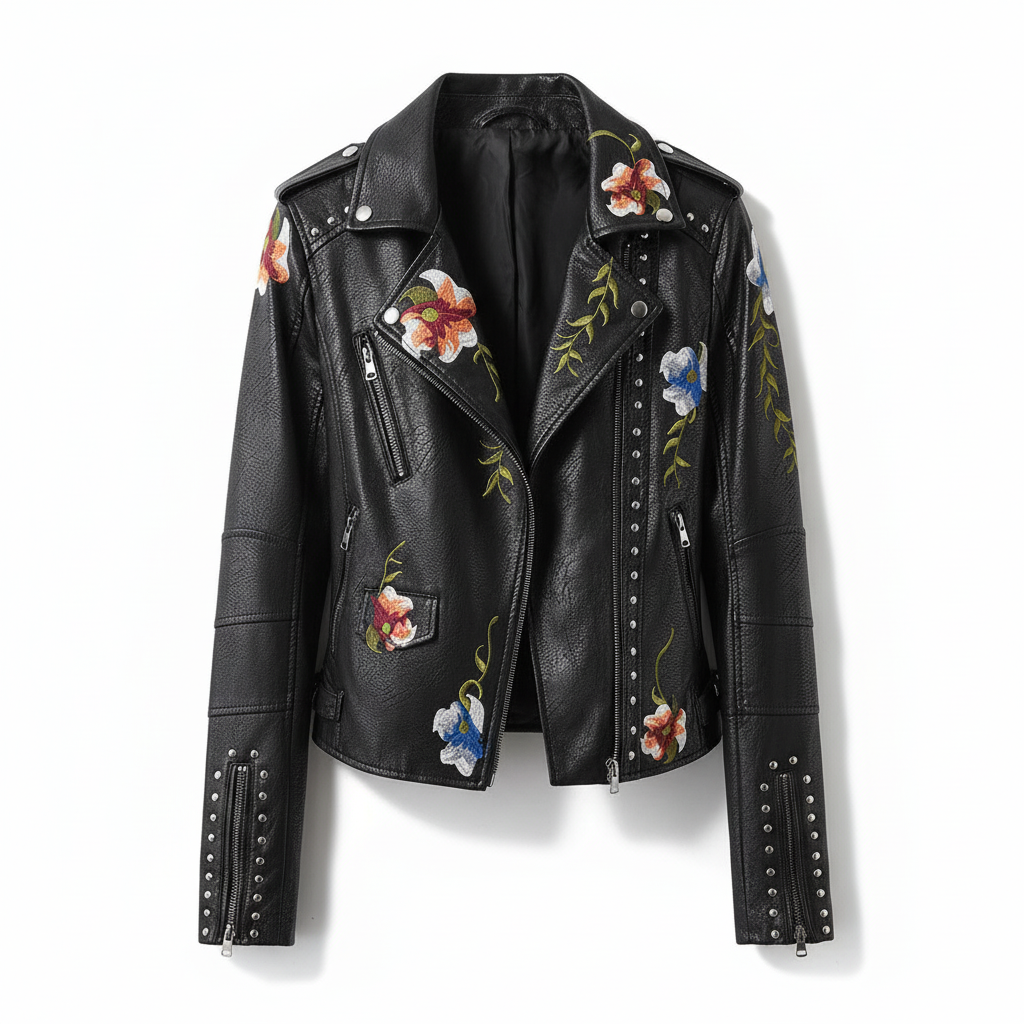 Bikerjacke Aus Leder -  Martina