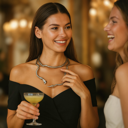 Bilandi Schlangen | Bilandi flache Metall-Schlange Halskette für Frauen