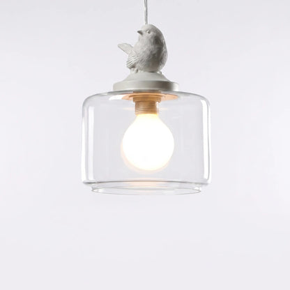 Bird-Motif Glass Pendant Lamp -  Avirel