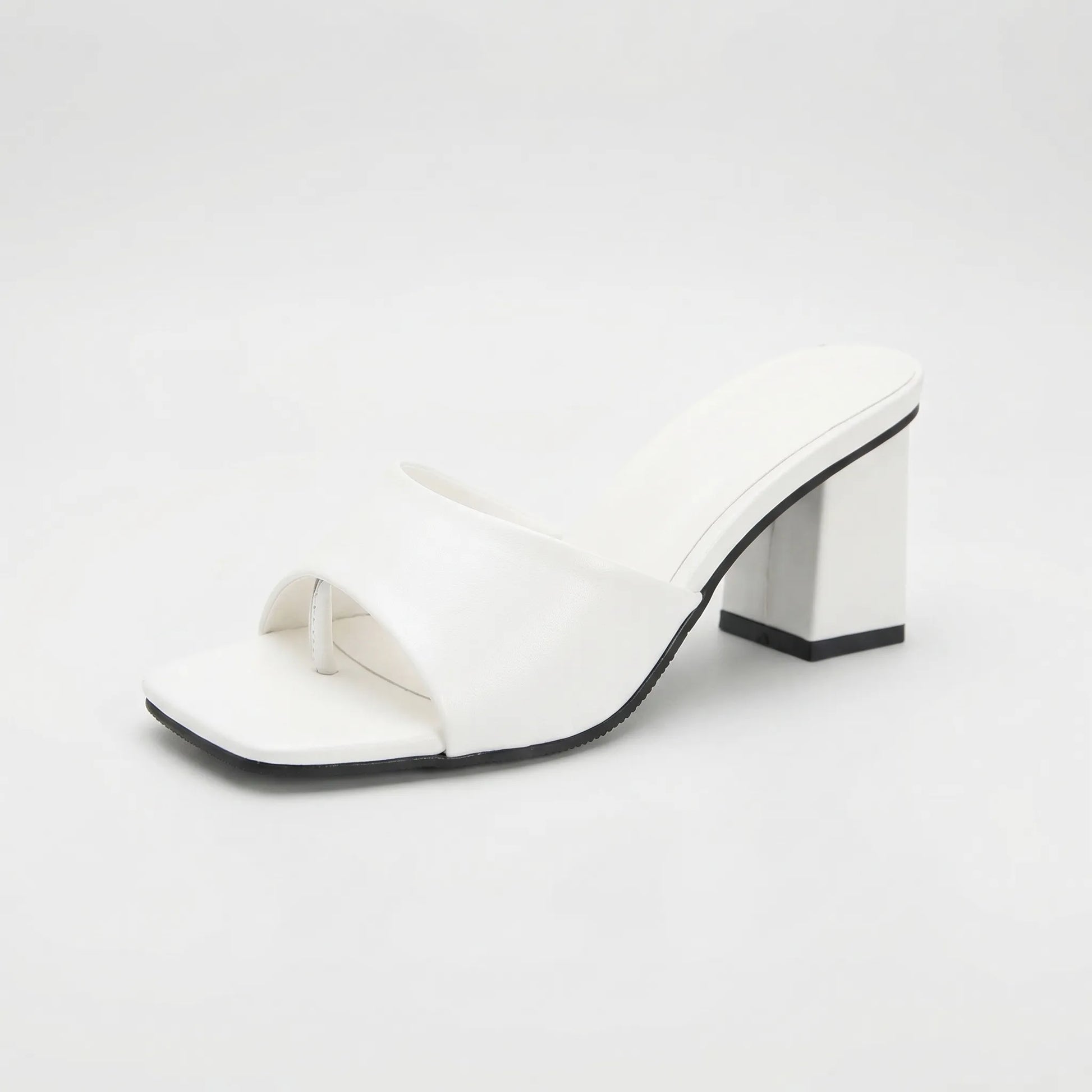 Block Heel Open-Toe Mule Sandal - Irene