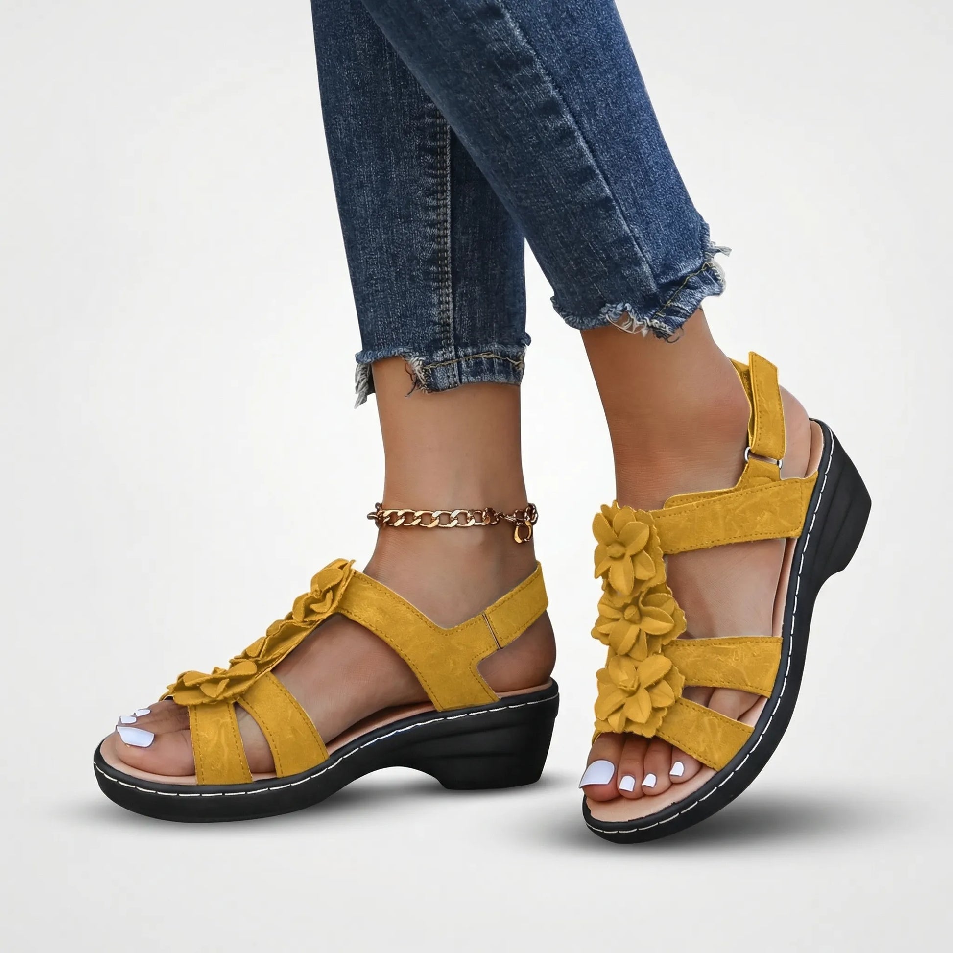 Bohemian Floral Platform Sandal - Evelyn