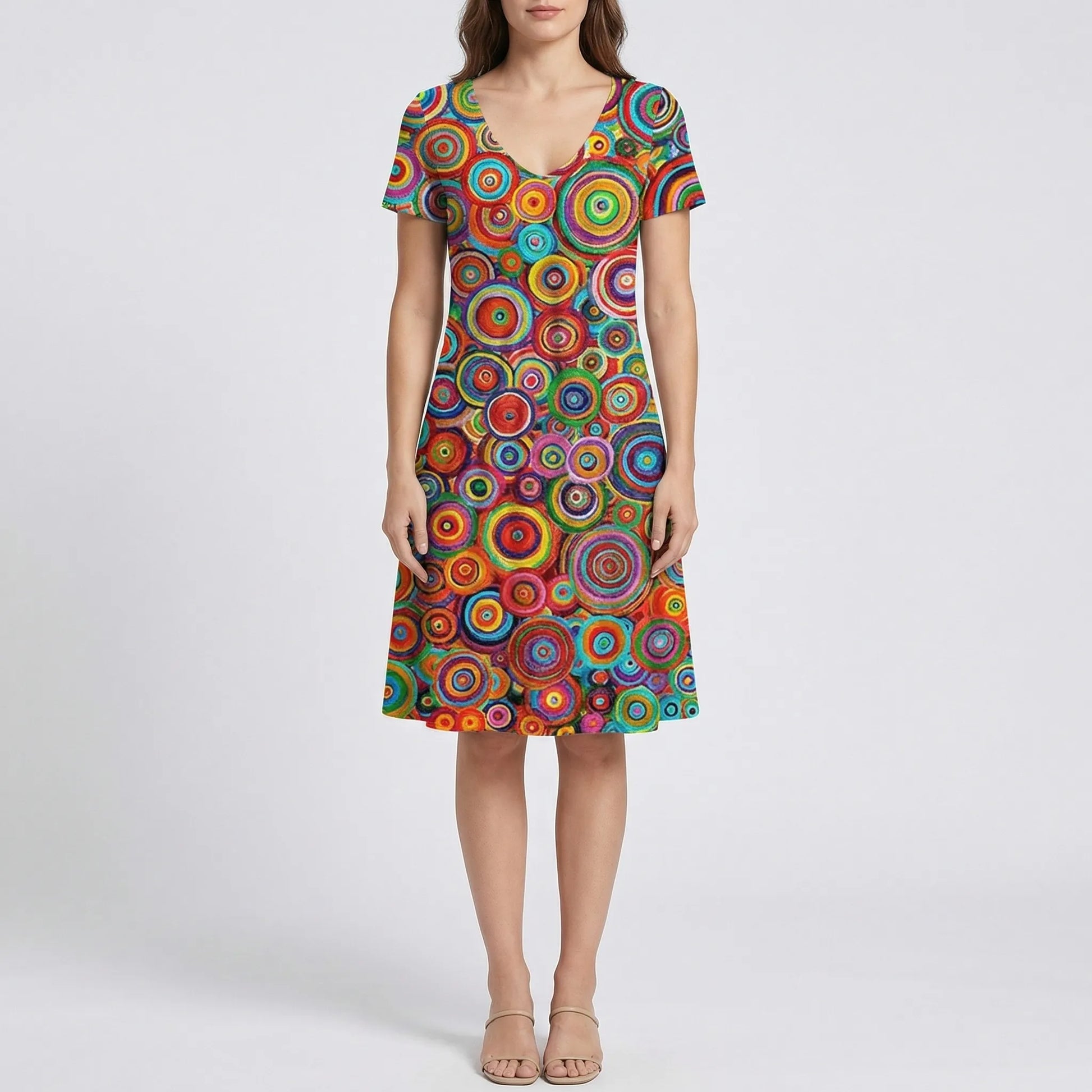 Bold Swirl Print Midi Dress - Tabitha