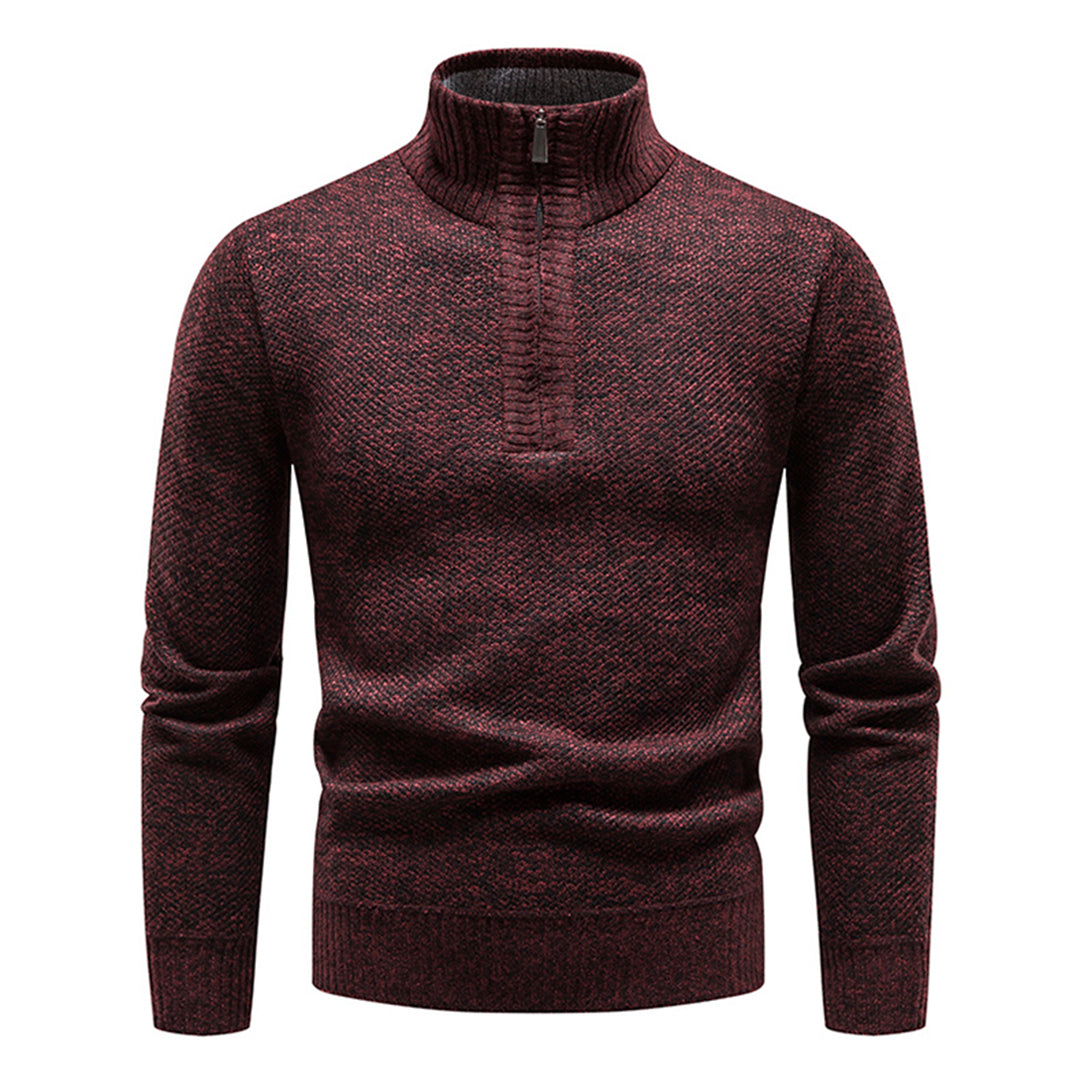Strickpullover für Herren mit halbem Reißverschluss – Cedric