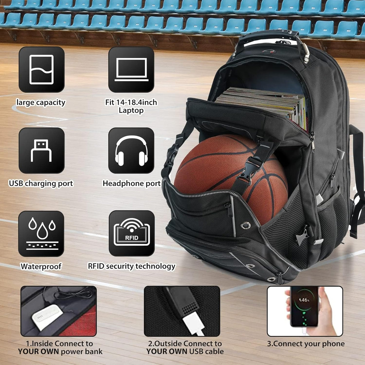 Business-Reiserucksack mit Laptopfach – Valerio | 55 L