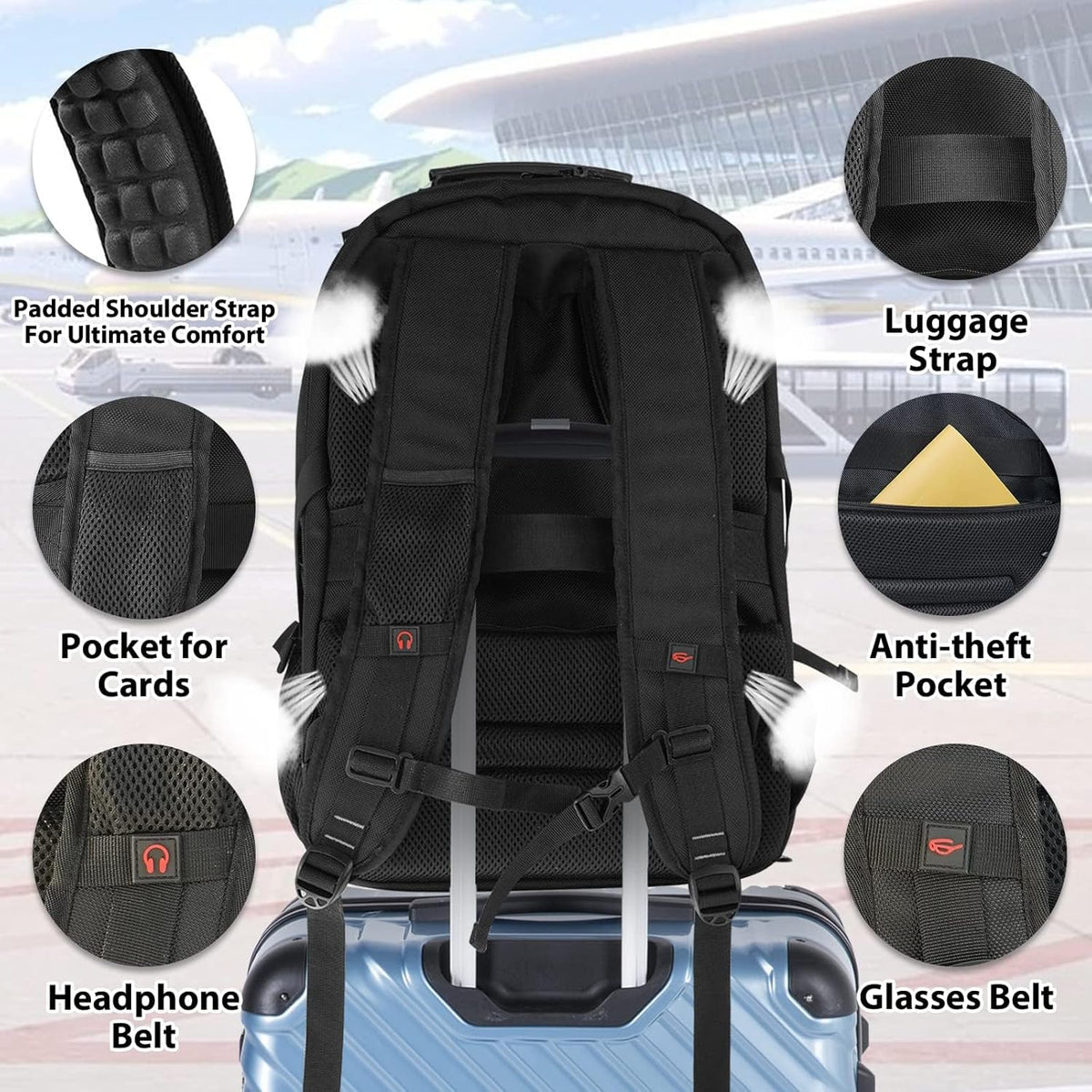 Business-Reiserucksack mit Laptopfach – Valerio | 55 L