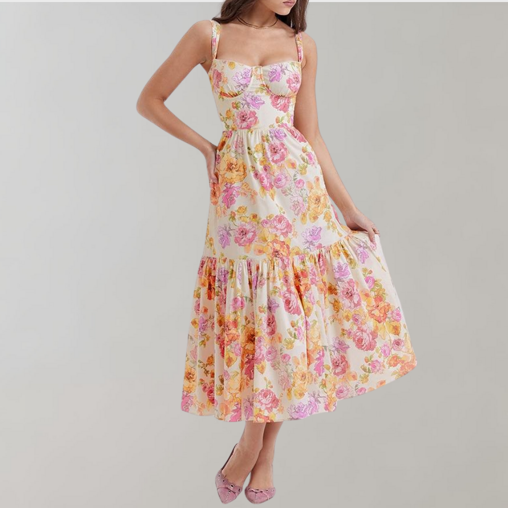 Geblümtes A-Linien-Midikleid – Mireille