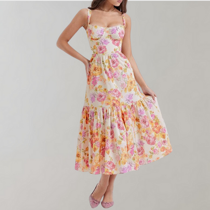 Geblümtes A-Linien-Midikleid – Mireille