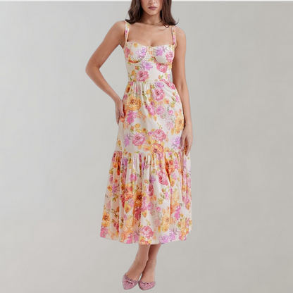 Geblümtes A-Linien-Midikleid – Mireille