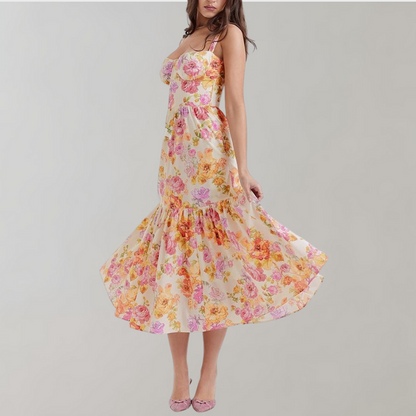 Geblümtes A-Linien-Midikleid – Mireille