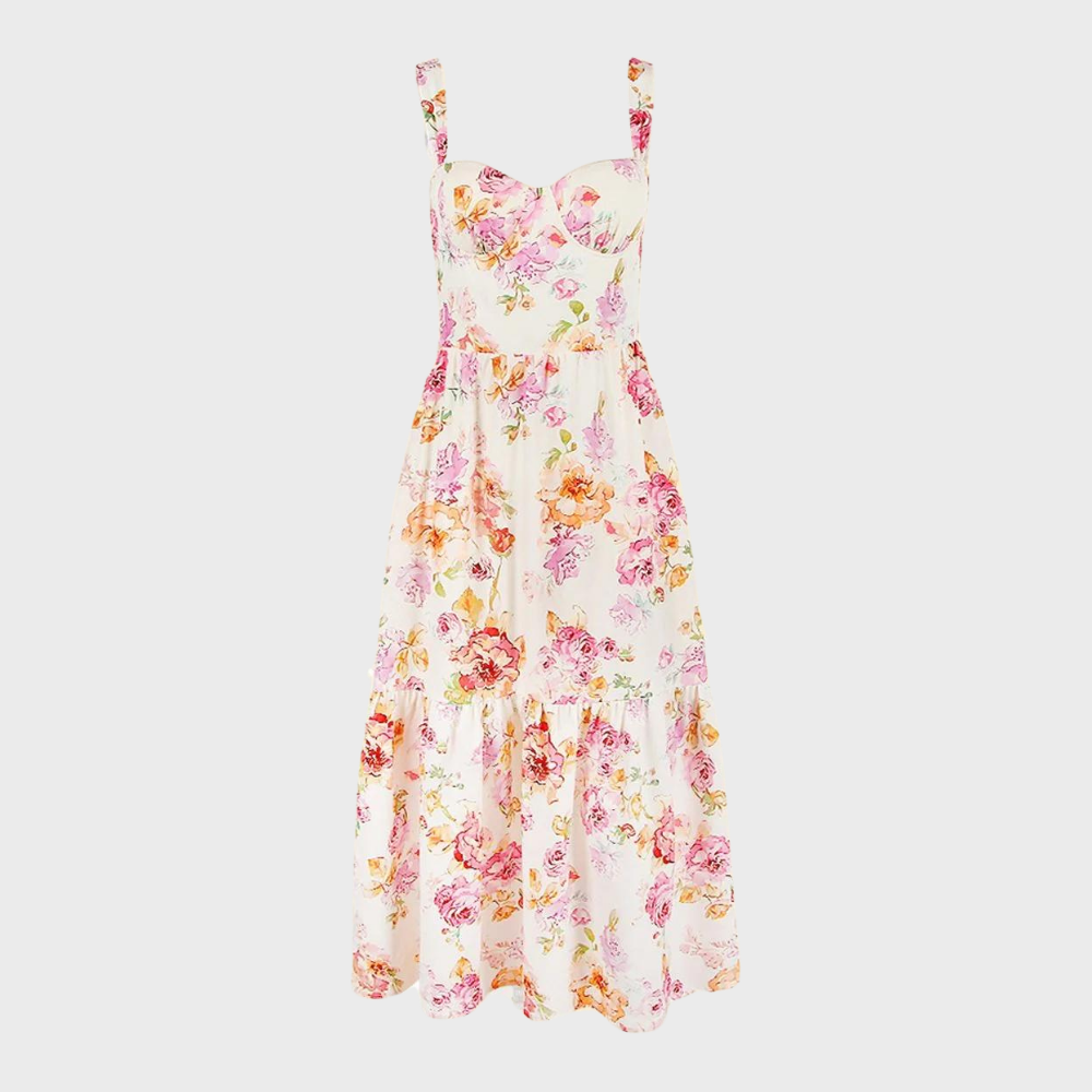 Geblümtes A-Linien-Midikleid – Mireille