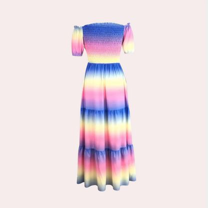 Schulterfreies, mehrlagiges Sommerkleid – Noémie