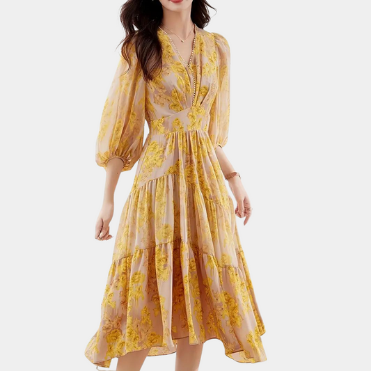 Sommerliches Blumenkleid aus elastischem Material – Maëlle