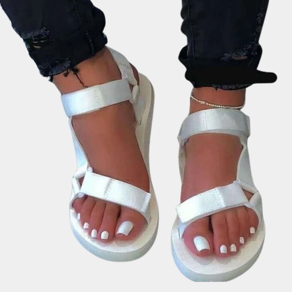 Colorblock-Damensandale mit Komfortsohle - Chloé