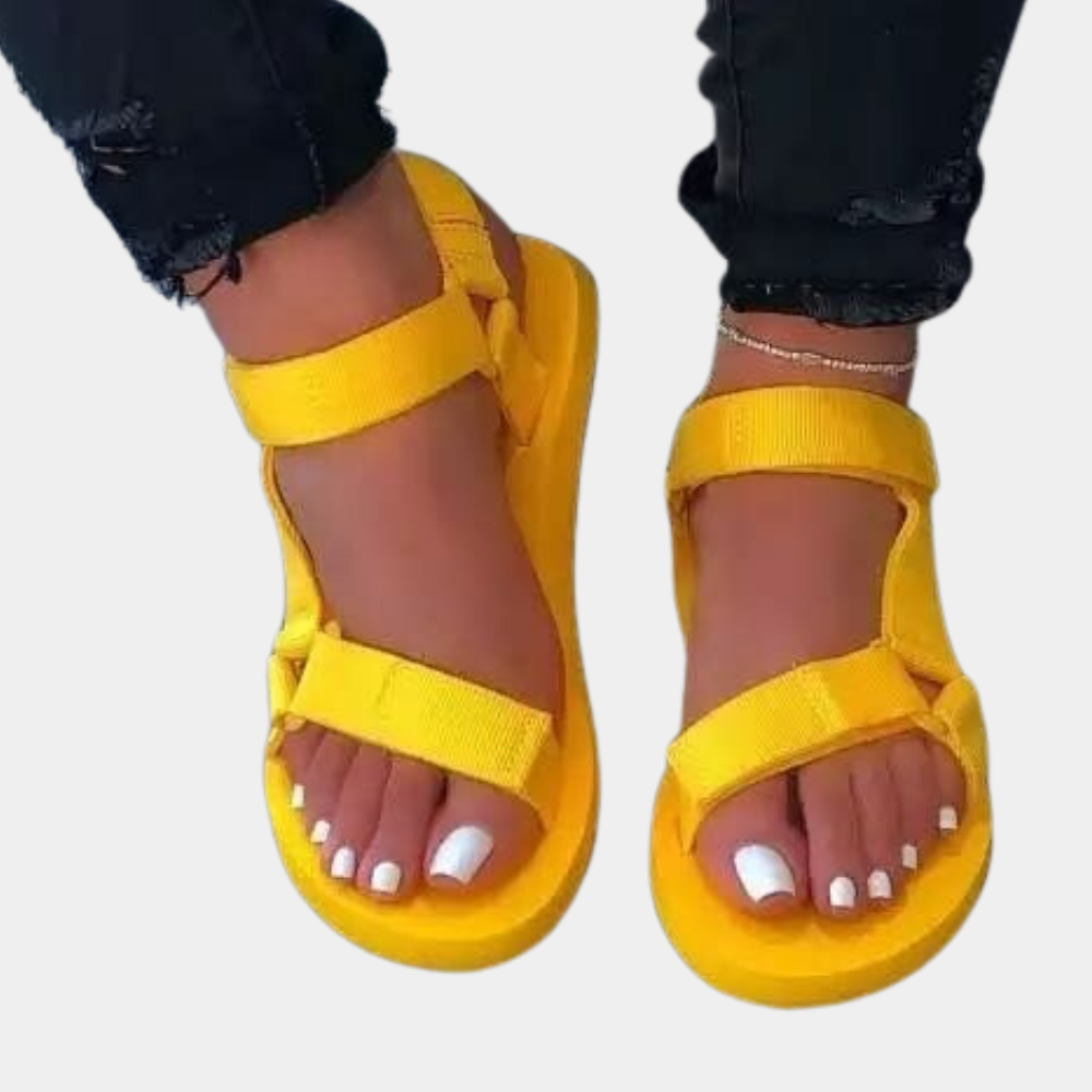 Colorblock-Damensandale mit Komfortsohle - Chloé
