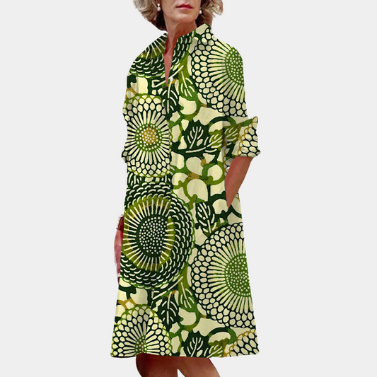 Midi-Kleid mit Muster und sommerlichem Schnitt – Ysolde