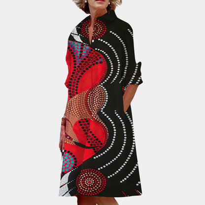 Midi-Kleid mit Muster und sommerlichem Schnitt – Ysolde