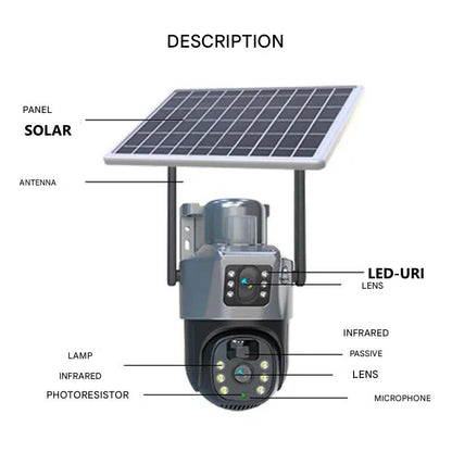 Drahtlose 4K Sicherheitskamera mit Solarpanel – DualGuard 4K