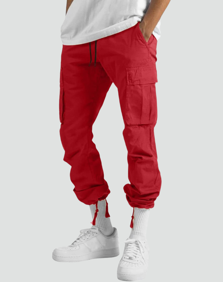 Men's Multi-Pocket Cargo Pants with Adjustable Waist 11