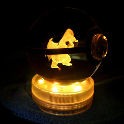 AA OUTOF STOCK Kristall-Pokékugel mit LED-Standfuß – Interaktives Sammelspielzeug