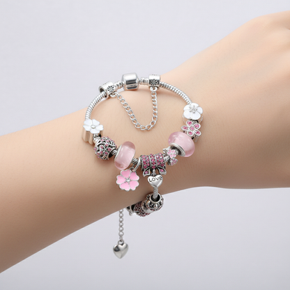 Charme-Armband Aus Sterlingsilber - FlowerBracelet 