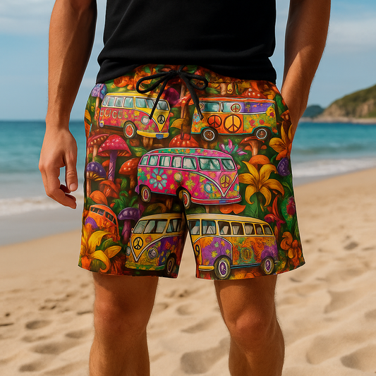 Herren-Badehose mit Graffiti-Muster – NovaBay