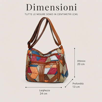 Patchwork Everyday Bag with Faux Leather Inserts 8