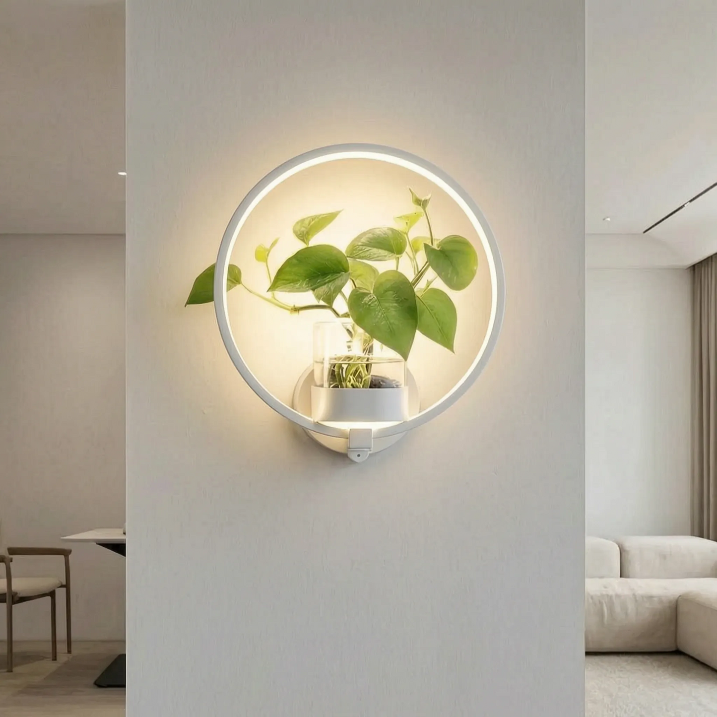 Circular LED Wall Sconce With Planter -  Botaniqua